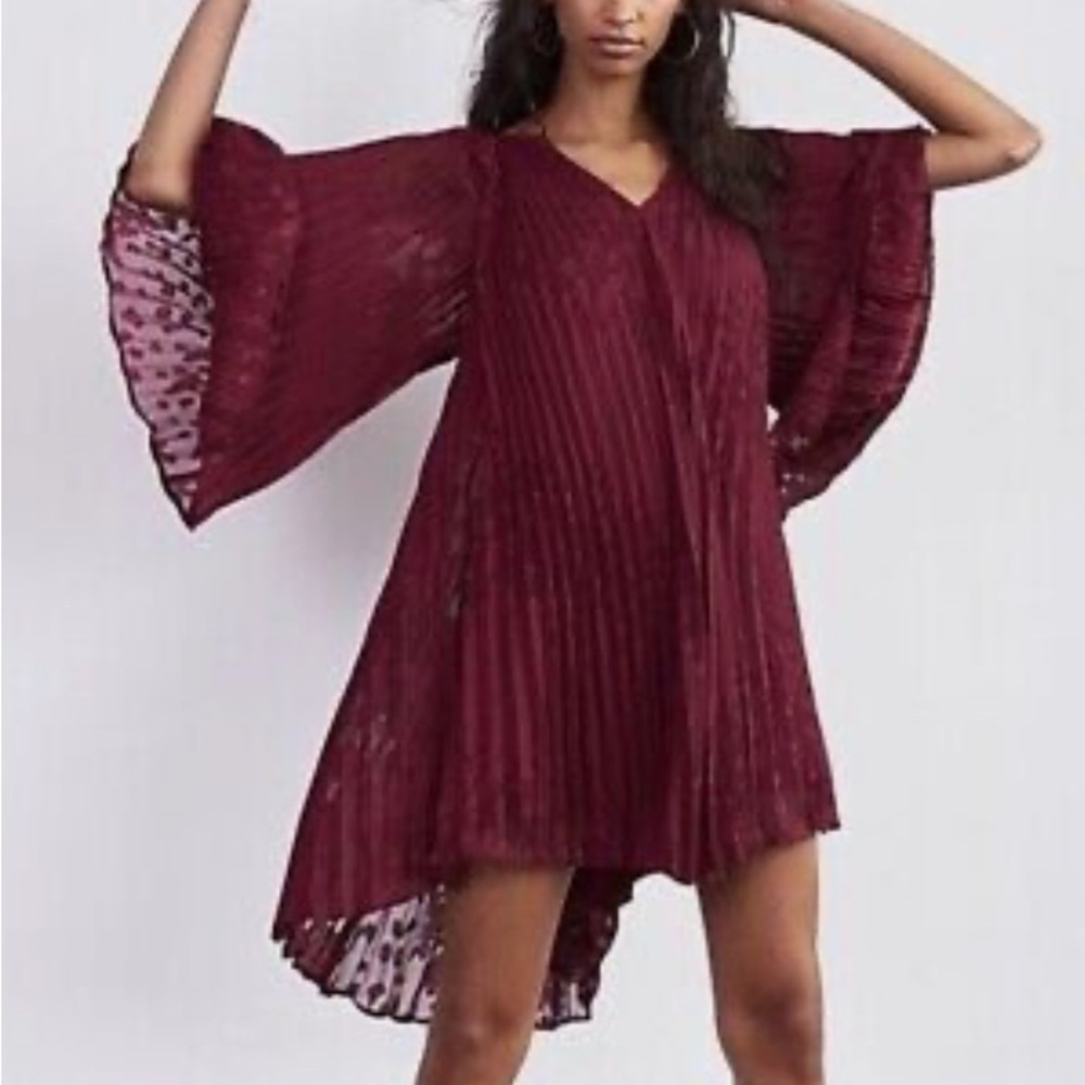 Anthropologie Toulon Pleated Mini Dress